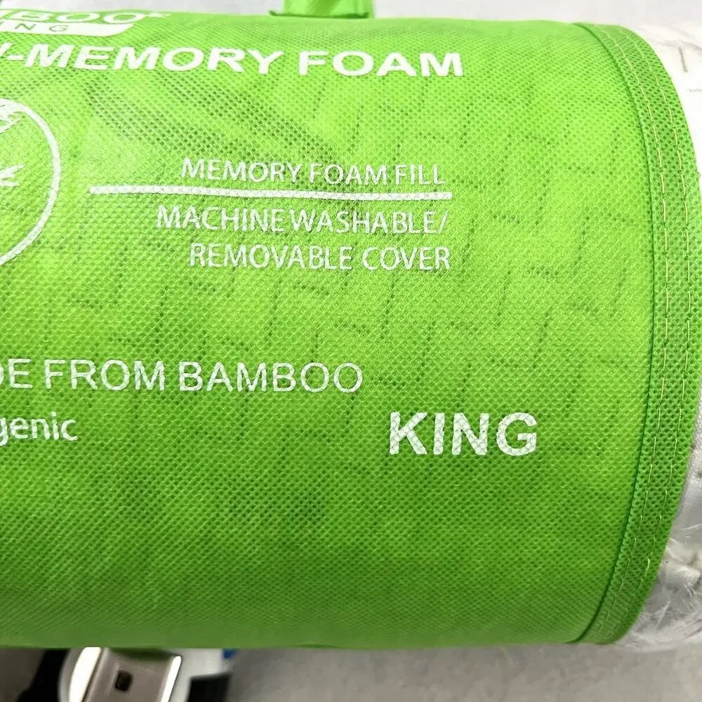 Bamboo Living Memory Foam Pillow KING Hypoallergenic Cool Neck Back Support NEW